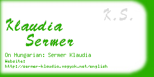 klaudia sermer business card